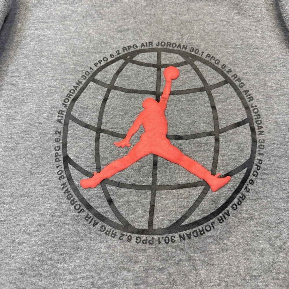 Nike Air Jordan‎ Jumpman Sweatshirt Hoodie Gray Black Basketball Youth Large